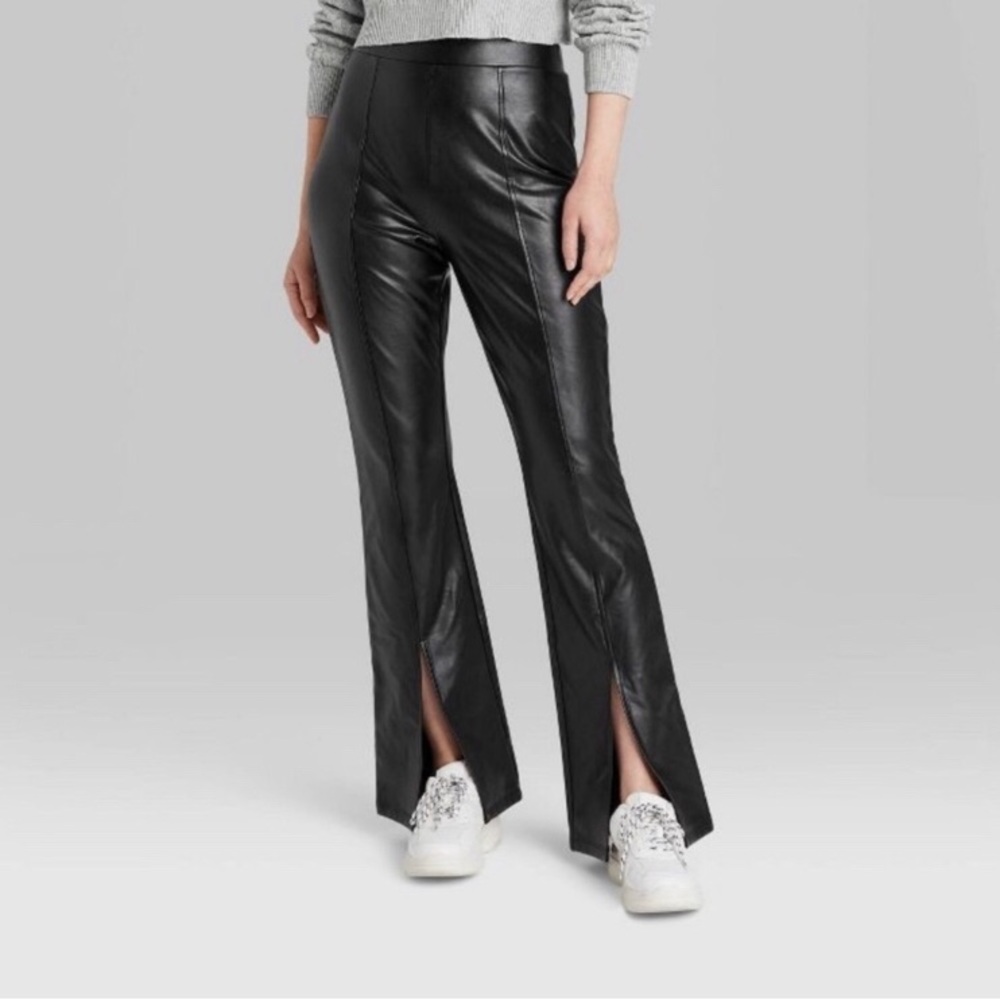 Wild Fable // split leg faux leather pants